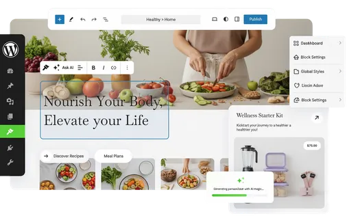 Fresh Food WordPress Illustration
