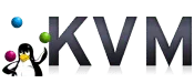 Kvm logo in grayscale