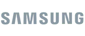 Samsung logo in grayscale