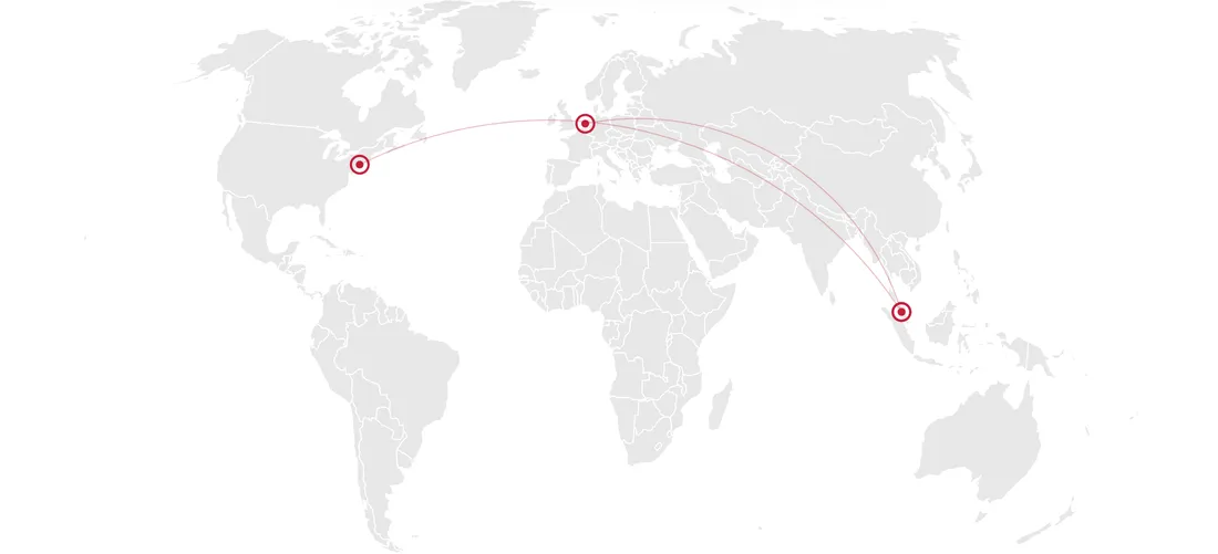 VPS locations and routes: New York, Amsterdam, Malaysia