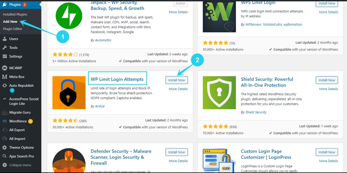 Steps on how to set wp login