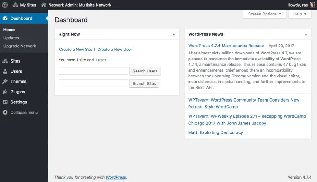 Activating WordPress Multisite