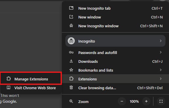 Manage Extensions