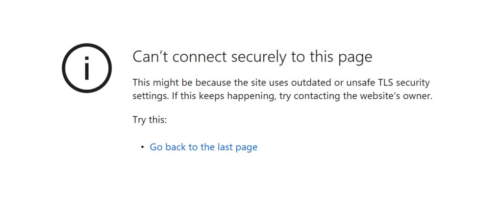 Microsoft Edge ERR_SSL_PROTOCOL_ERROR