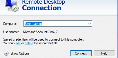 Remote Desktop Connection in Laptop