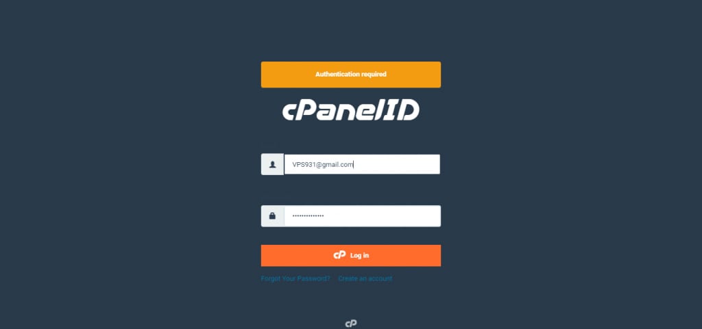 Log in to C-Panel