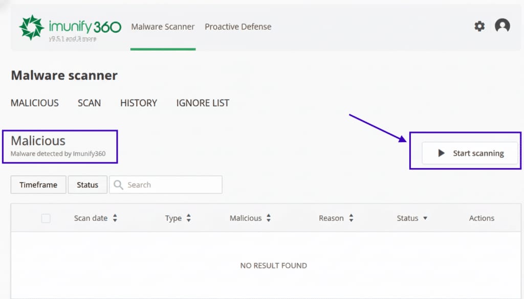 Manually scan files in Imunify360