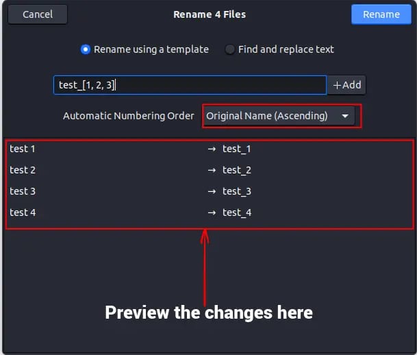 Changes Preview