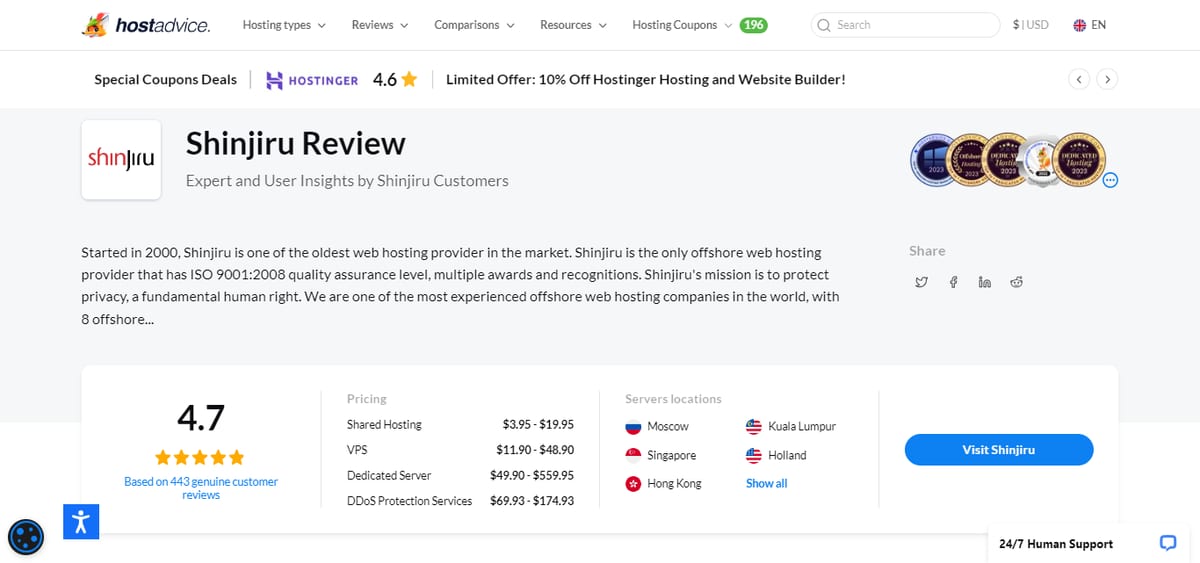Shinjiru's Host Advice Reviews